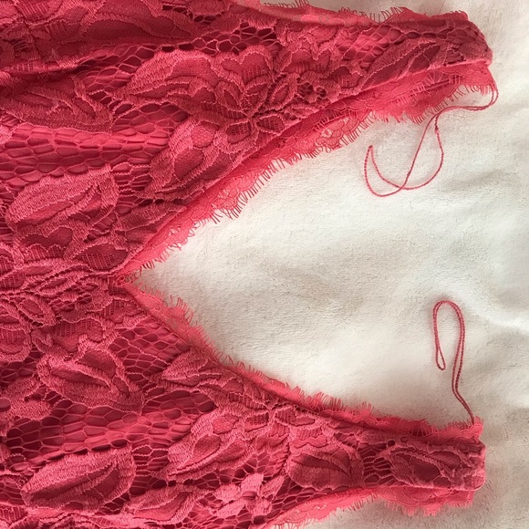 Adrianna Pappel dress.  Coral. Size 4P. V neck in back and front.  Fully lined - Picture 4 of 8